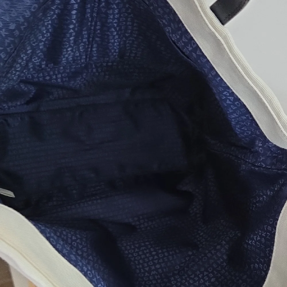 Kate Spade EUC Cheerful Cream and Gold Canvas Tote - Picture 8 of 10